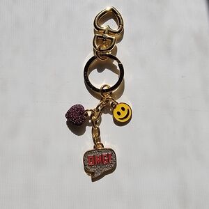 Y2K Juicy Couture Texting Emoji Bedazzled Crystal Keyfob Keychain Charm